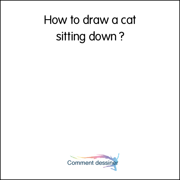 How to draw a cat sitting down